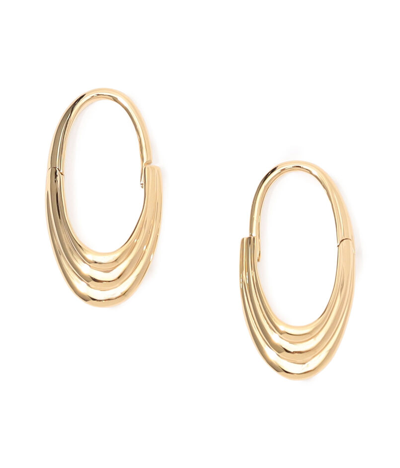 Otiumberg. Roscida Ridged Hoops ゴールド ピアス