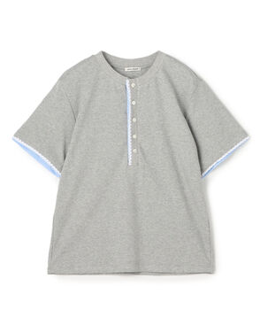コットンレイヤードヘンリーTシャツ