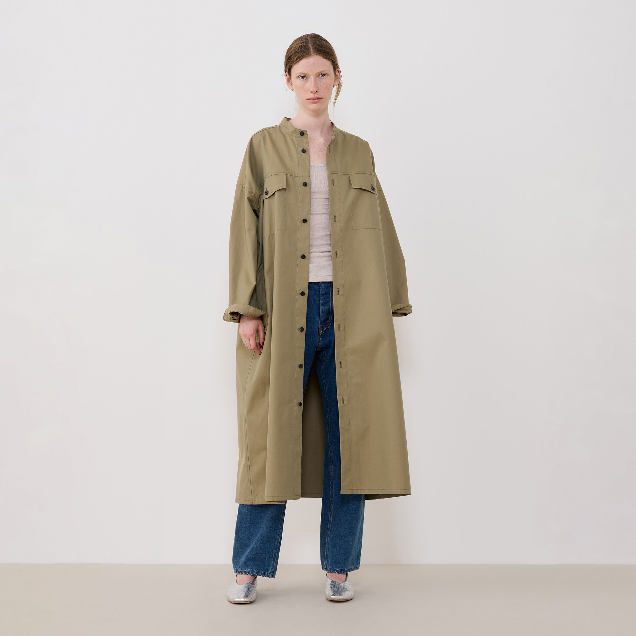 クラシカルギャバジン シャツワンピース｜トゥモローランド 公式通販