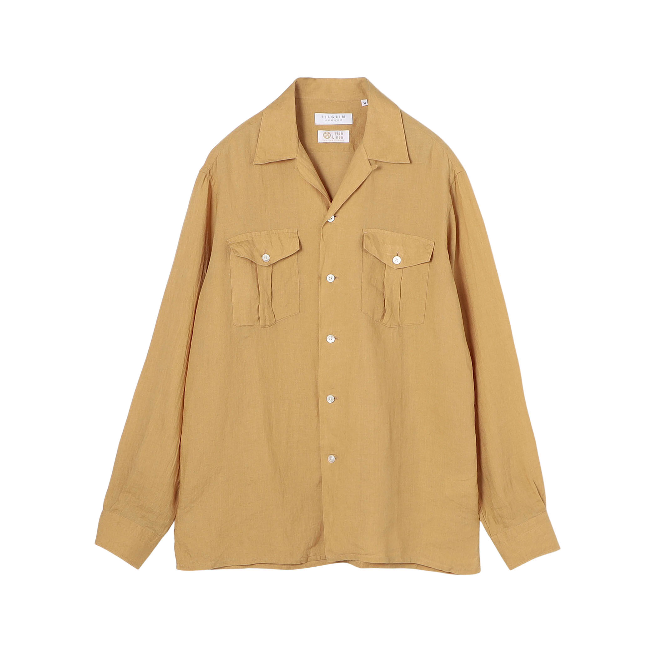 regleamリグリーム＊ダブルポケットオーバーシャツ＊新品未使用 アイリッシュリネン ダブルポケット ロングスリーブシャツ