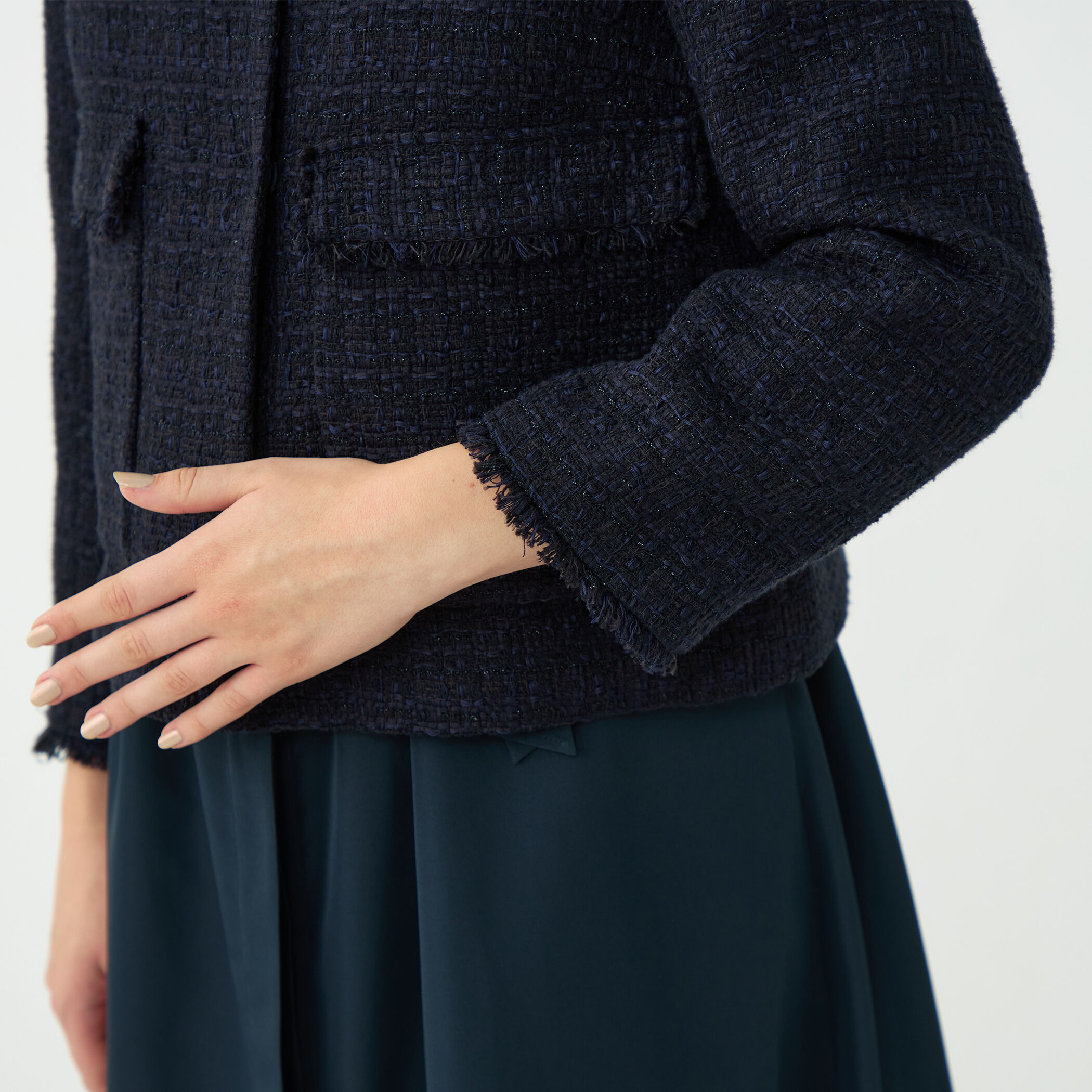 ラメミックスツイード セミダブルクルージャケット｜トゥモローランド