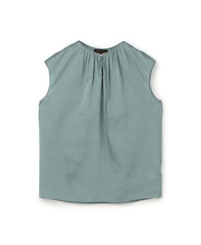 シャイニーシャンブレー スリーブレレスブラウス