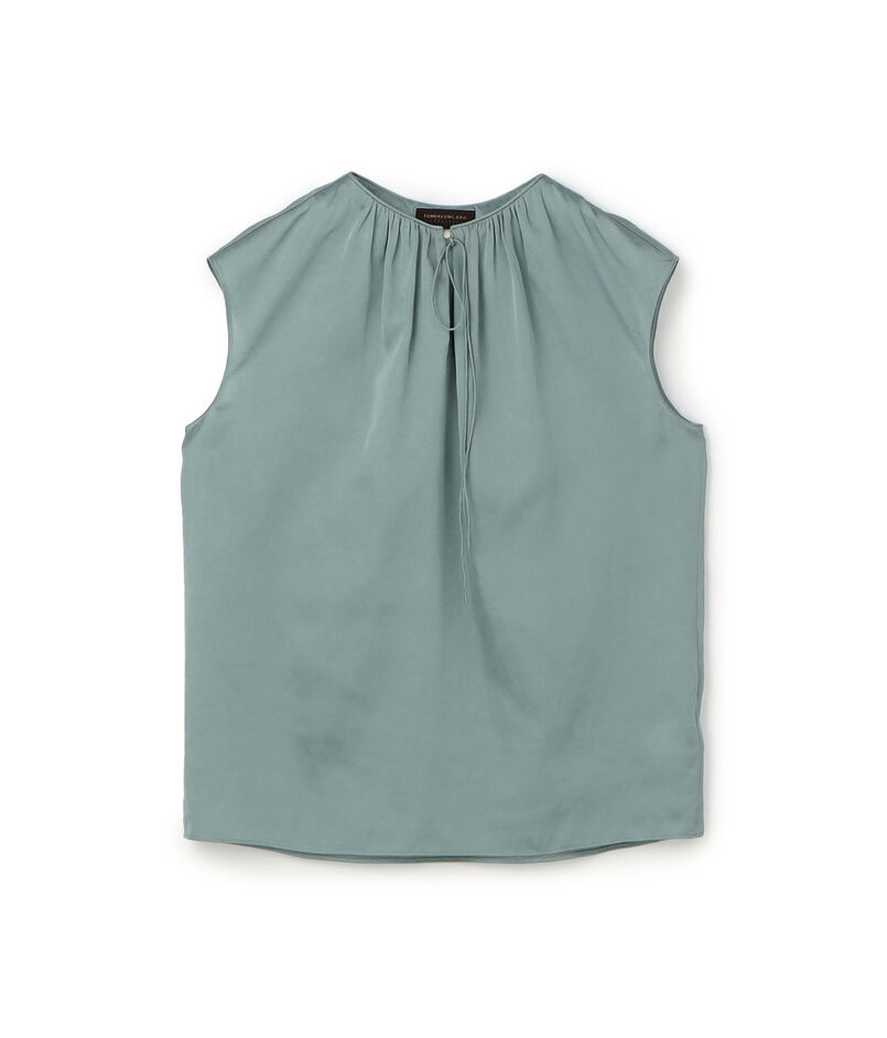 シャイニーシャンブレー スリーブレレスブラウス