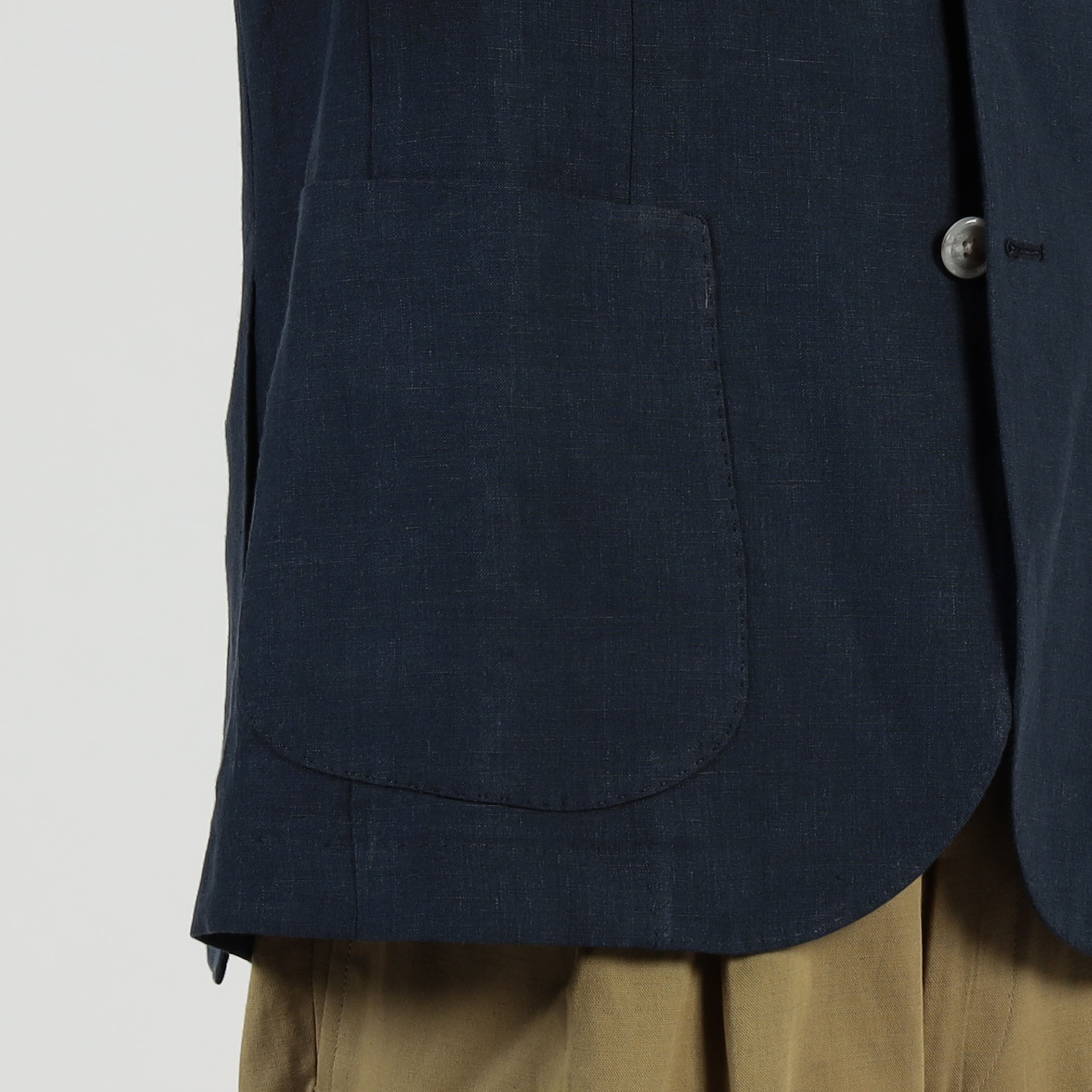 BARBA EASY J1 リネン シングルブレステッド2Bジャケット BARBA EASY J1 リネン シングルブレステッド2Bジャケット