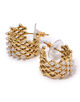 Kenneth Jay Lane gold pearl dots hoop ピアス