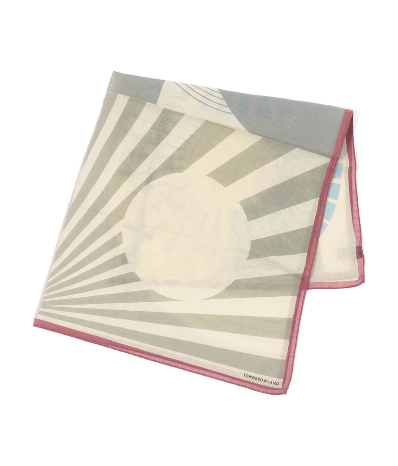 TOMORROWLAND コットンシルク プリントスカーフ