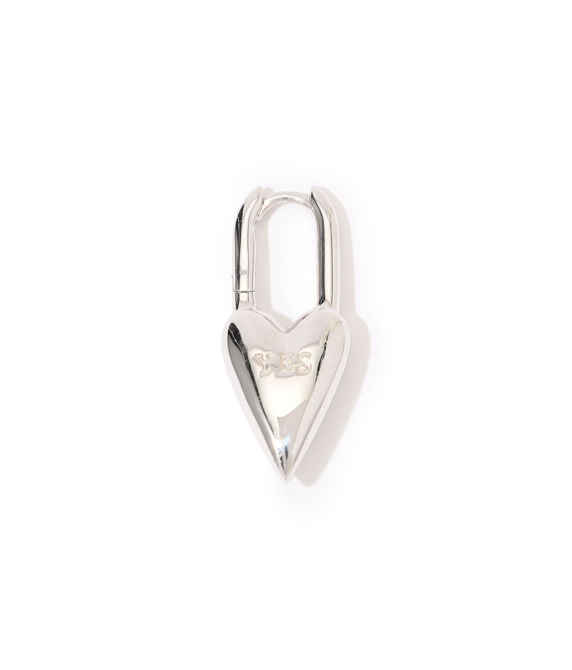 avgvst Yes-No Heart Lock シルバー 片耳ピアス