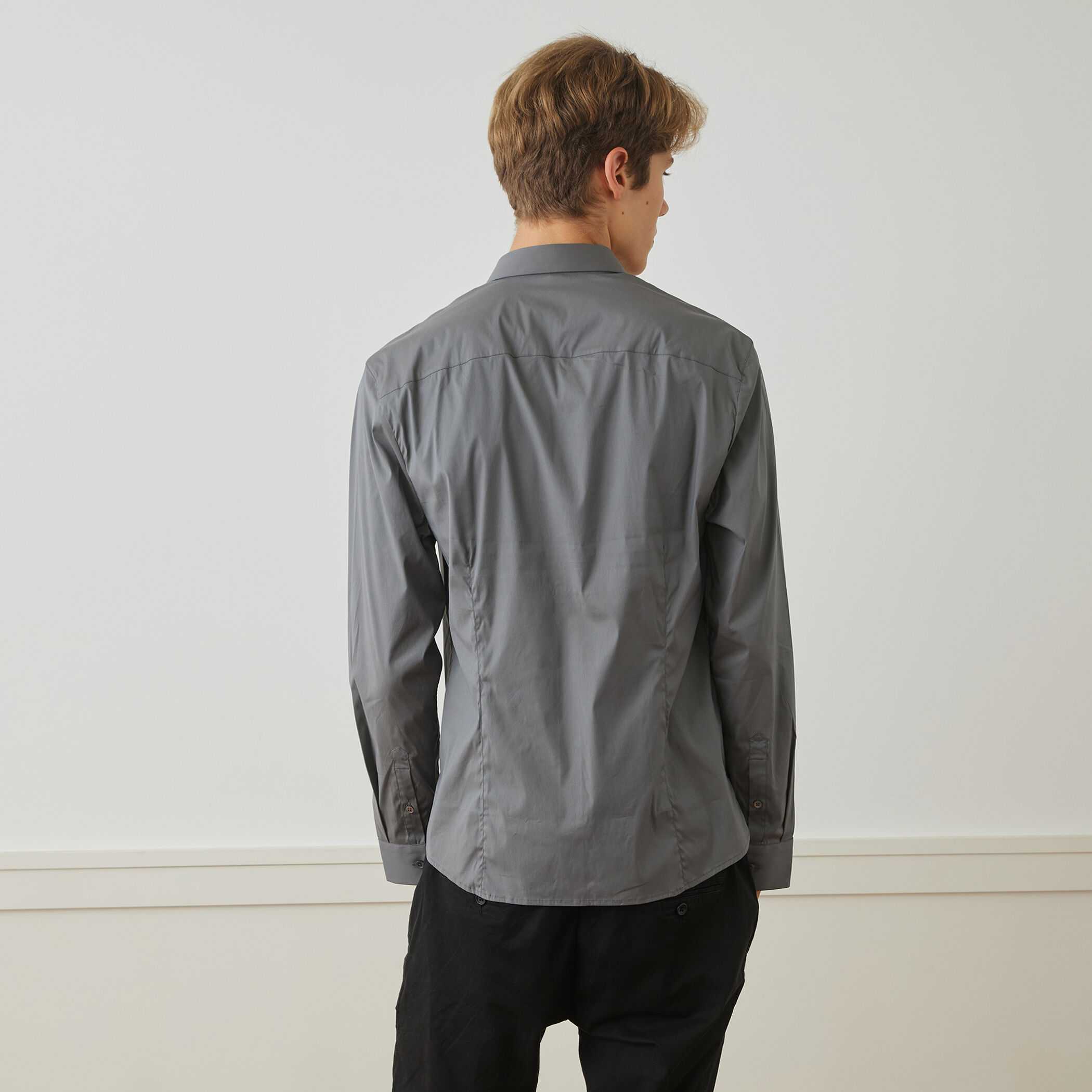 james perse ストレッチポプリンシャツ Matte Stretch Poplin Dress Shirt - Black | James Perse Los