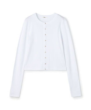 コットンモダールフライス カーディガン