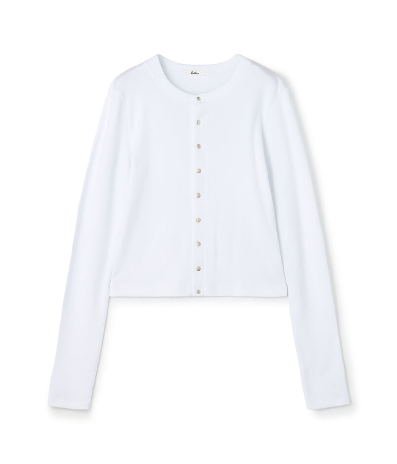 コットンモダールフライス カーディガン