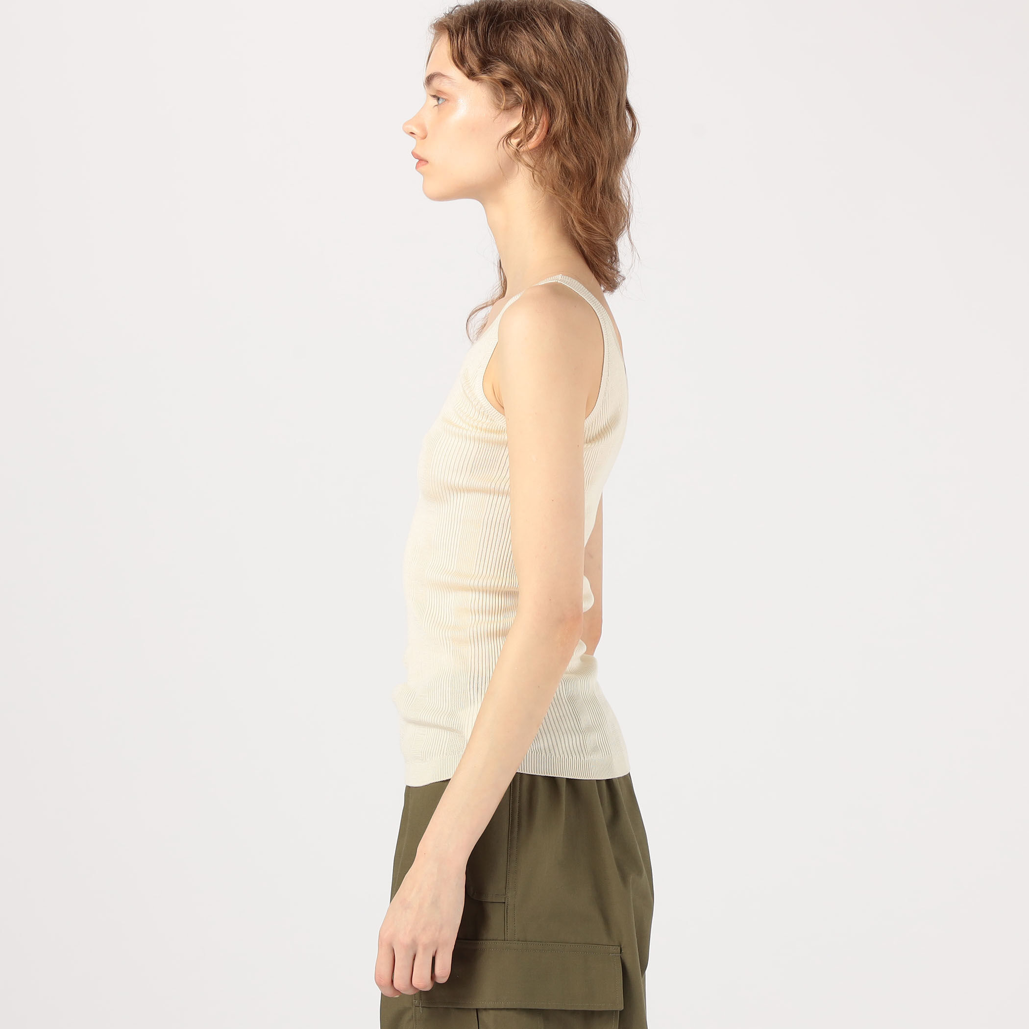 【お買い得！】 WASHABLE LAUNCH UNION SILK タンクトップ TOP TANK RIB トップス