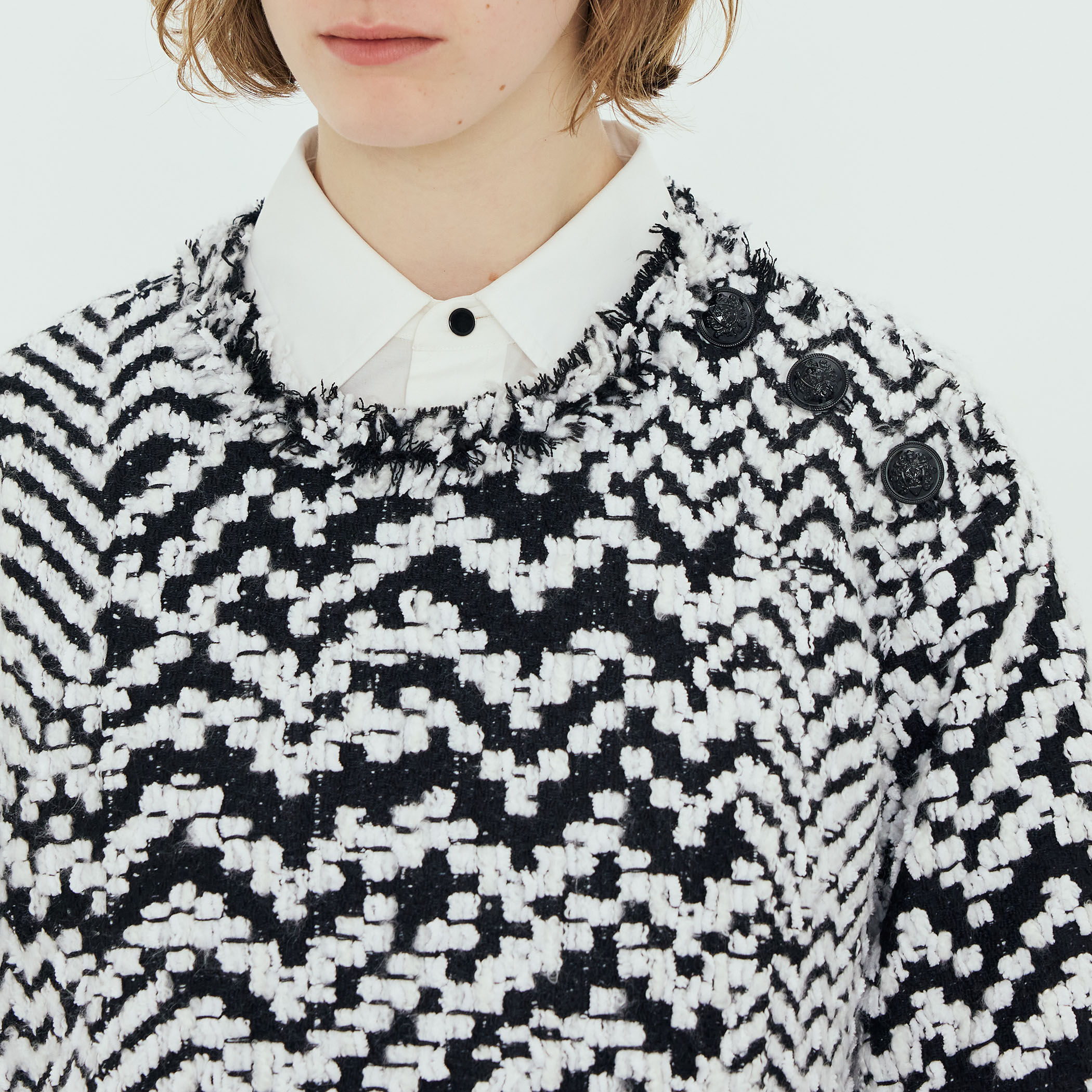 モノトーンジャカード ハーフスリーブトップ｜トゥモローランド 公式通販