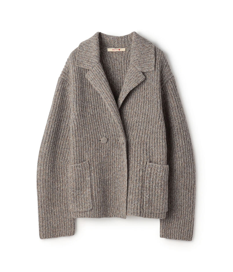 ウールナイロンメランジ ジャケットカーディガン ウールナイロンメランジ ジャケットカーディガン