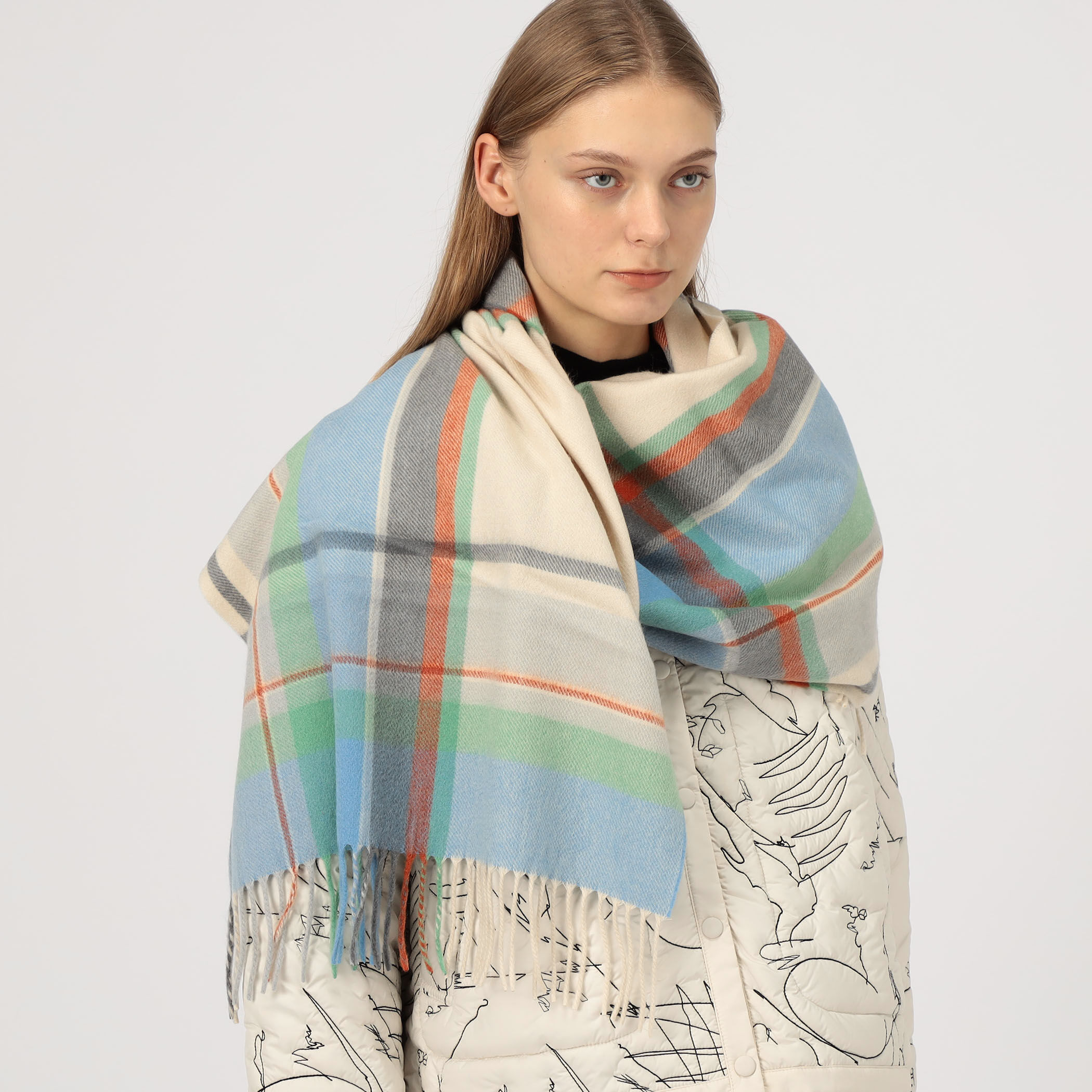 Joshua Ellis Plaid カシミヤストール｜トゥモローランド 公式通販