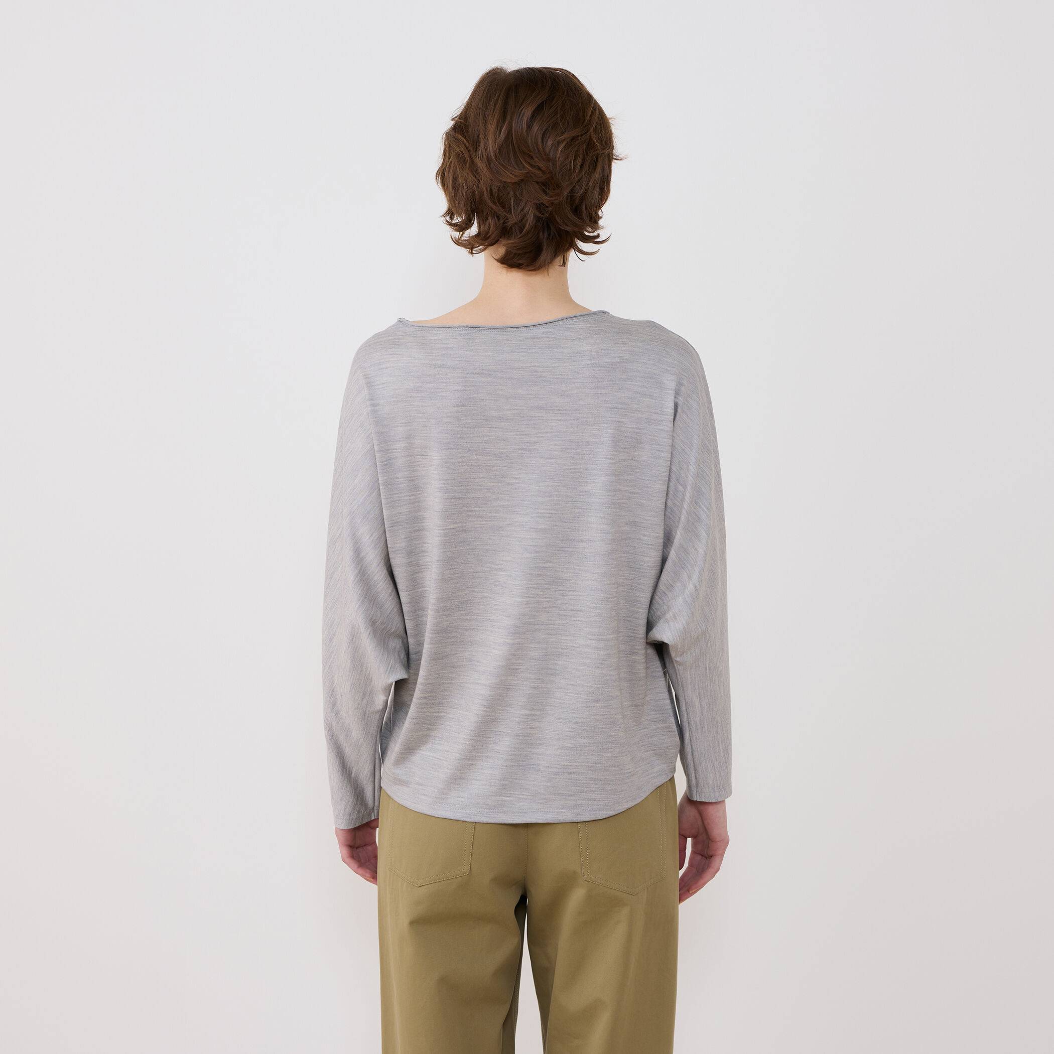 ウォッシャブルウールジャージー ドルマンスリーブプルオーバー