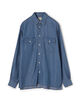 リヨセルデニム ダブルポケット レギュラーカラーシャツ