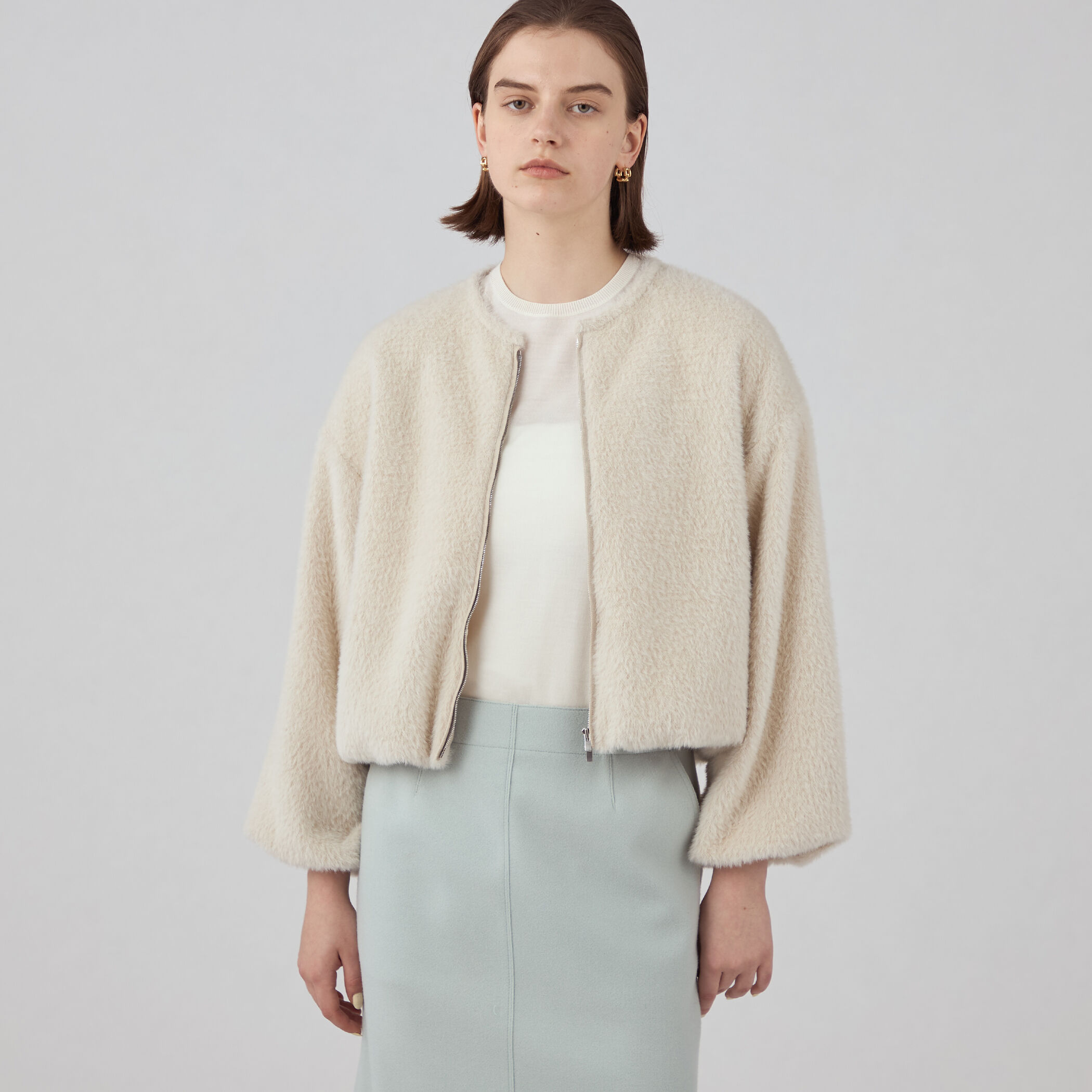【2024AW】Ballsey シャギージャージー ショートコクーンブルゾン シャギージャージー ショートコクーンブルゾン