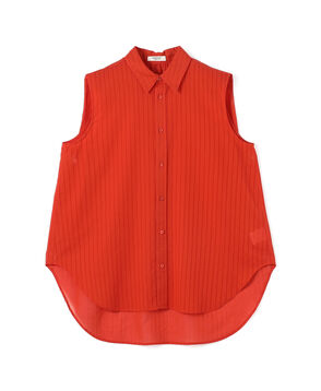 ドビーストライプ ノースリーブレギュラーカラーシャツ