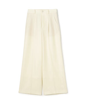 ウールナチュラルストレッチ タックストレートパンツ