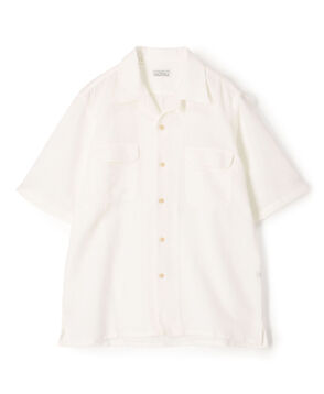 【別注】Salbatore Piccolo BRYAN コットンメッシュ ダブルポケットオープンカラー ハーフスリーブシャツ