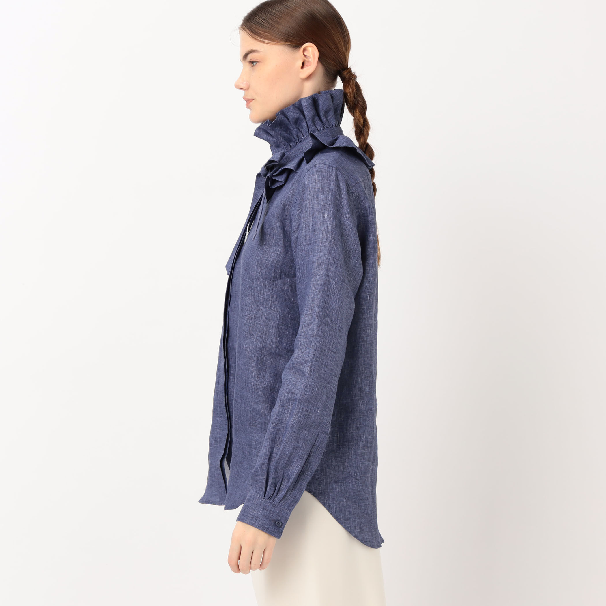 BOURRIENNE PASTEL リネン ラッフルカラーシャツ｜トゥモローランド