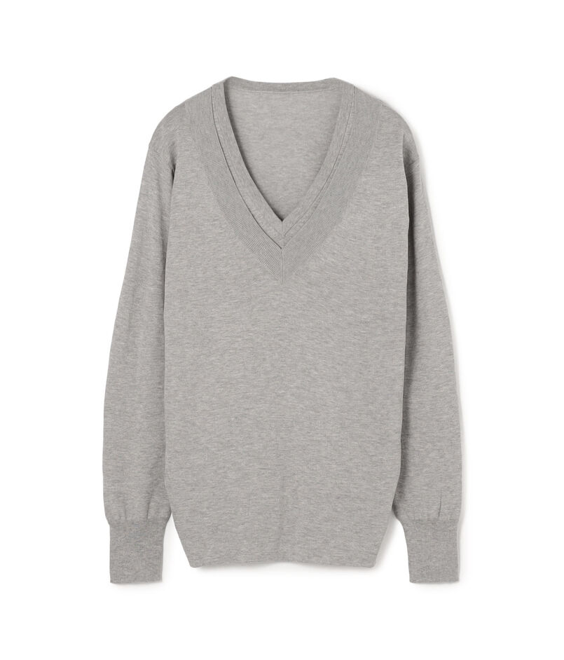 ハイゲージコットン レイヤードVネックプルオーバー