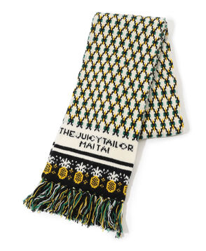 Mai Tai ラムズウール ダブルジャガード フリンジマフラー