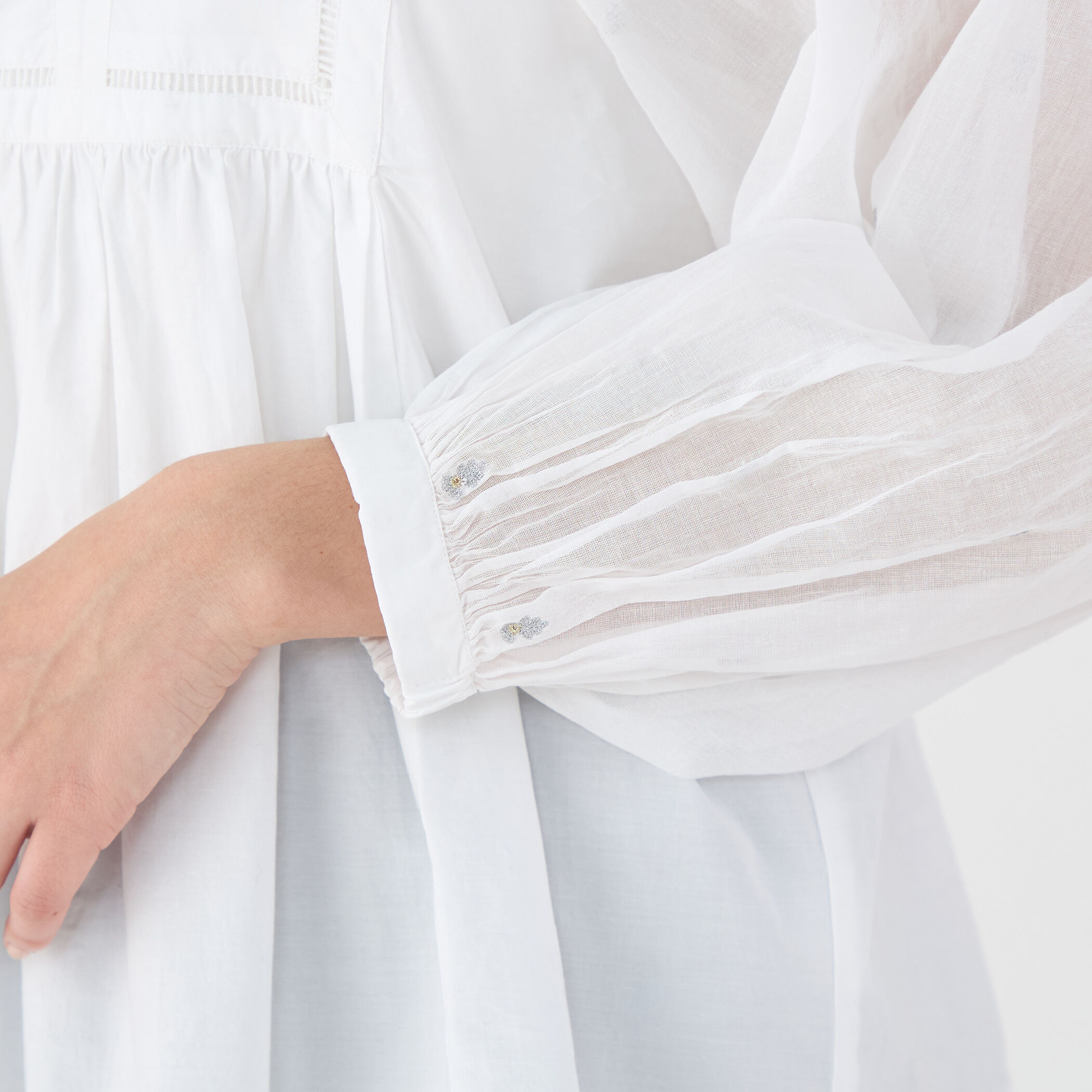 別注】ne Quittez pas BLACK POPLIN ORGANZEシャツ （シャツ