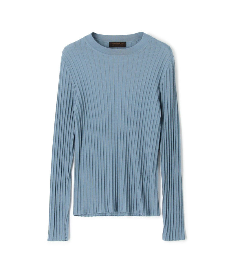 カシミヤシルクリブ クルーネックプルオーバー