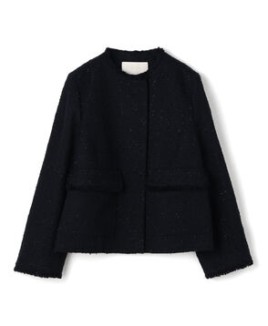 コットンスラブツイード セミダブルクルーネックジャケット
