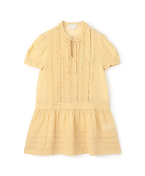 SHUSHU/TONG Lace Puff Sleeve OP コットン ミニワンピース