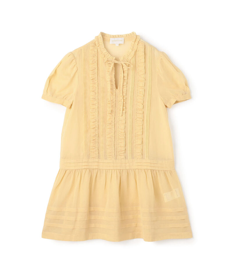 SHUSHU/TONG Lace Puff Sleeve OP コットン ミニワンピース