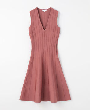 CASASOLA Vネックリブニットワンピース
