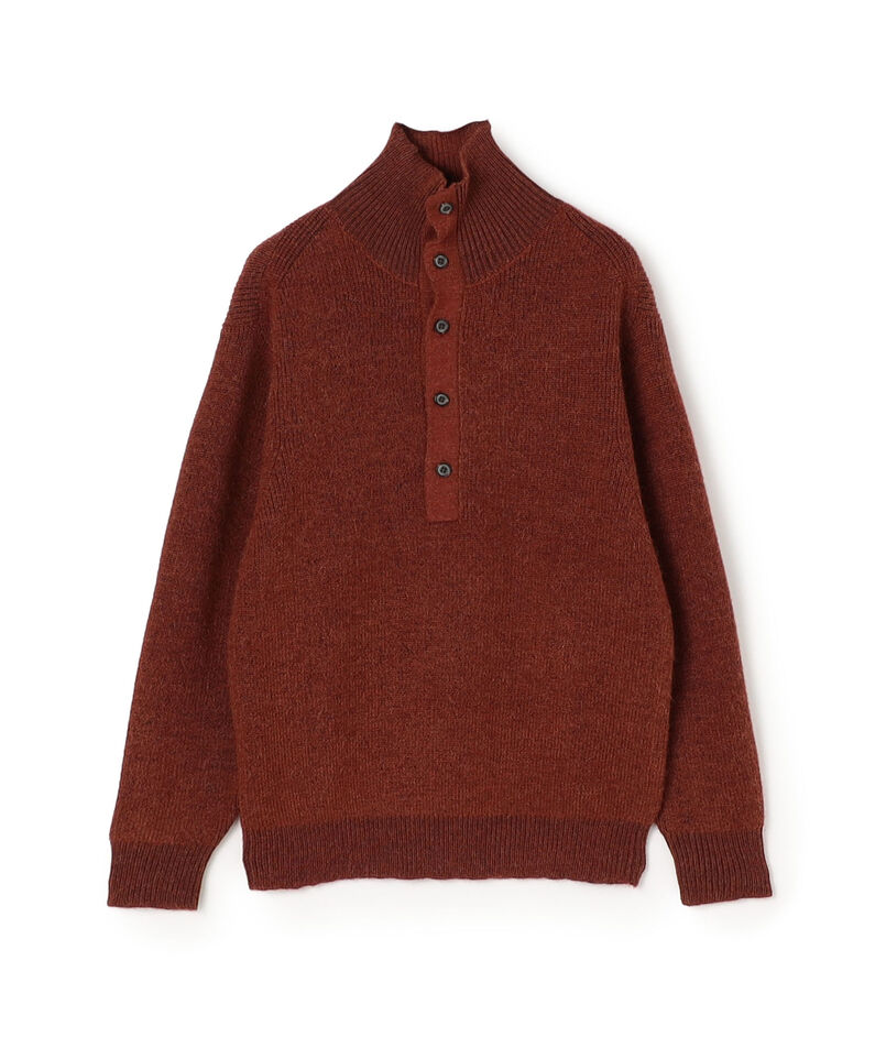 【WEB先行予約】TOMORROWLAND tricot アルパカ 片畦 スタンドネックポロニット
