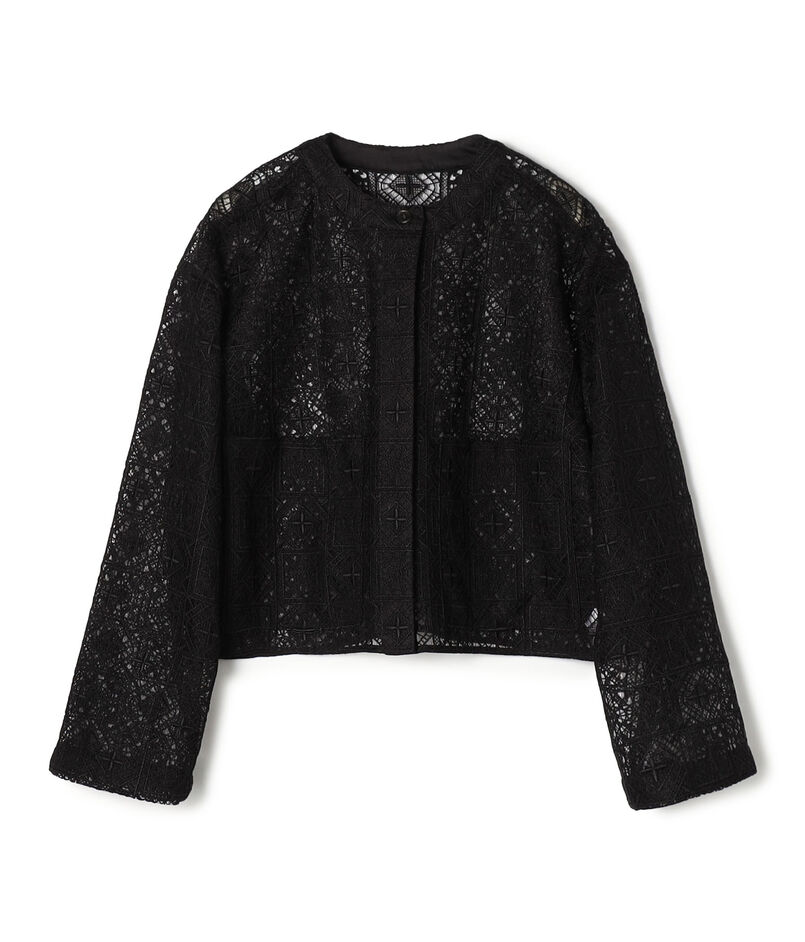 タイルモチーフエンブロイダリー ショートクルージャケット