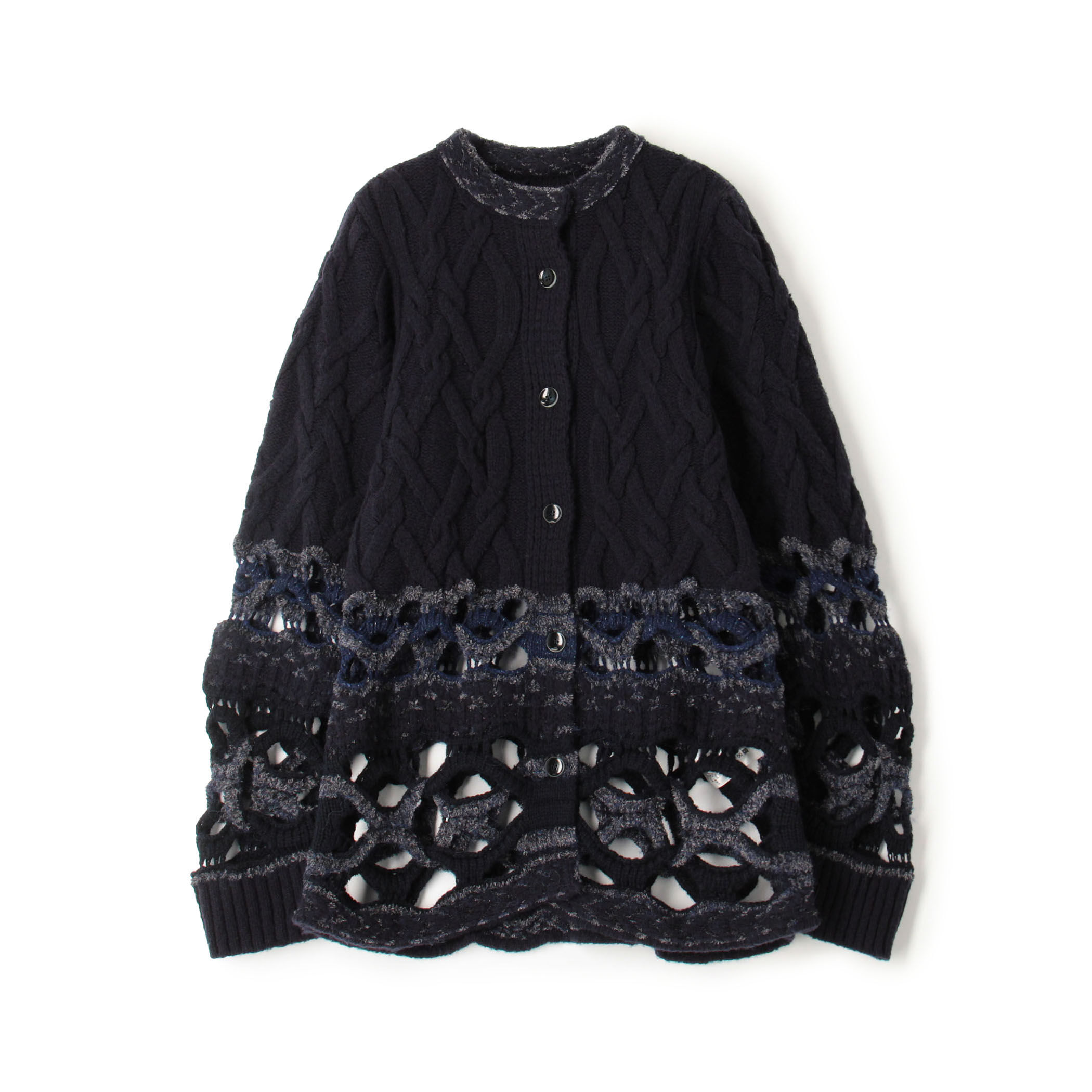Mame Kurogouchi Combination Knitted Cardigan｜トゥモローランド