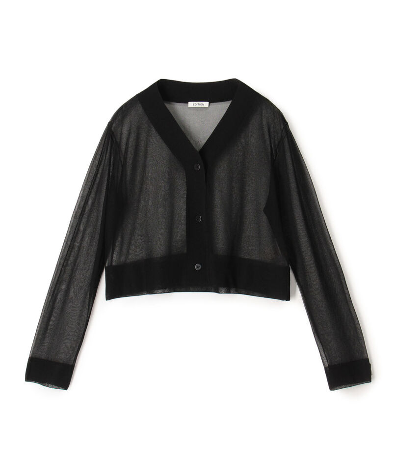 シアーニット Vネックカーディガン