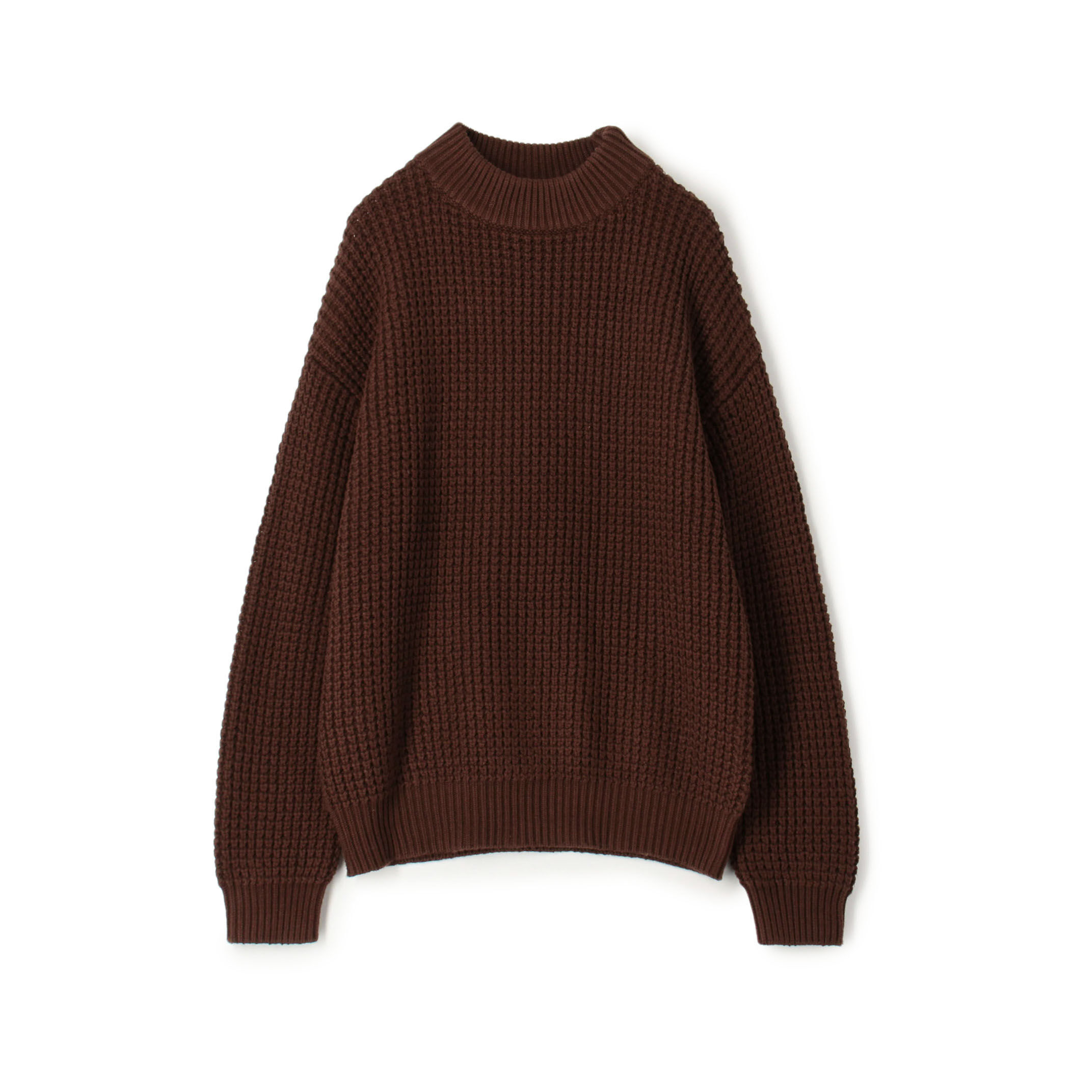 CABaN コットンカシミヤワッフル モックネックプルオーバー