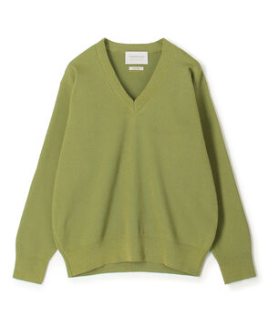 TOMORROWLAND tricot ギザコットンポリエステルプレーティング  Vネックニット