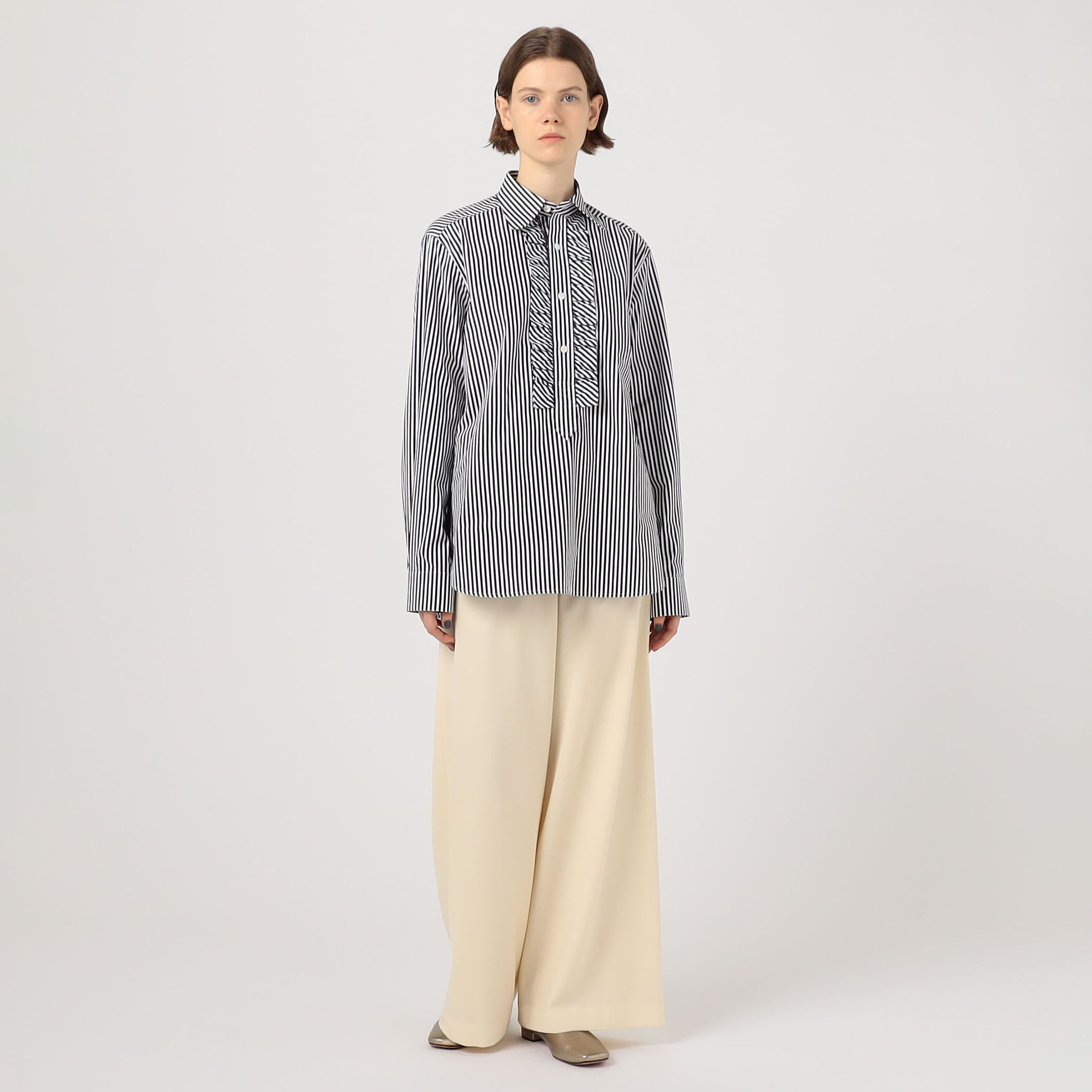 ドゥロワー　sebline タキシードスタイル長袖シャツ SEBLINE x Drawer＞ STITCH GARCON シャツ