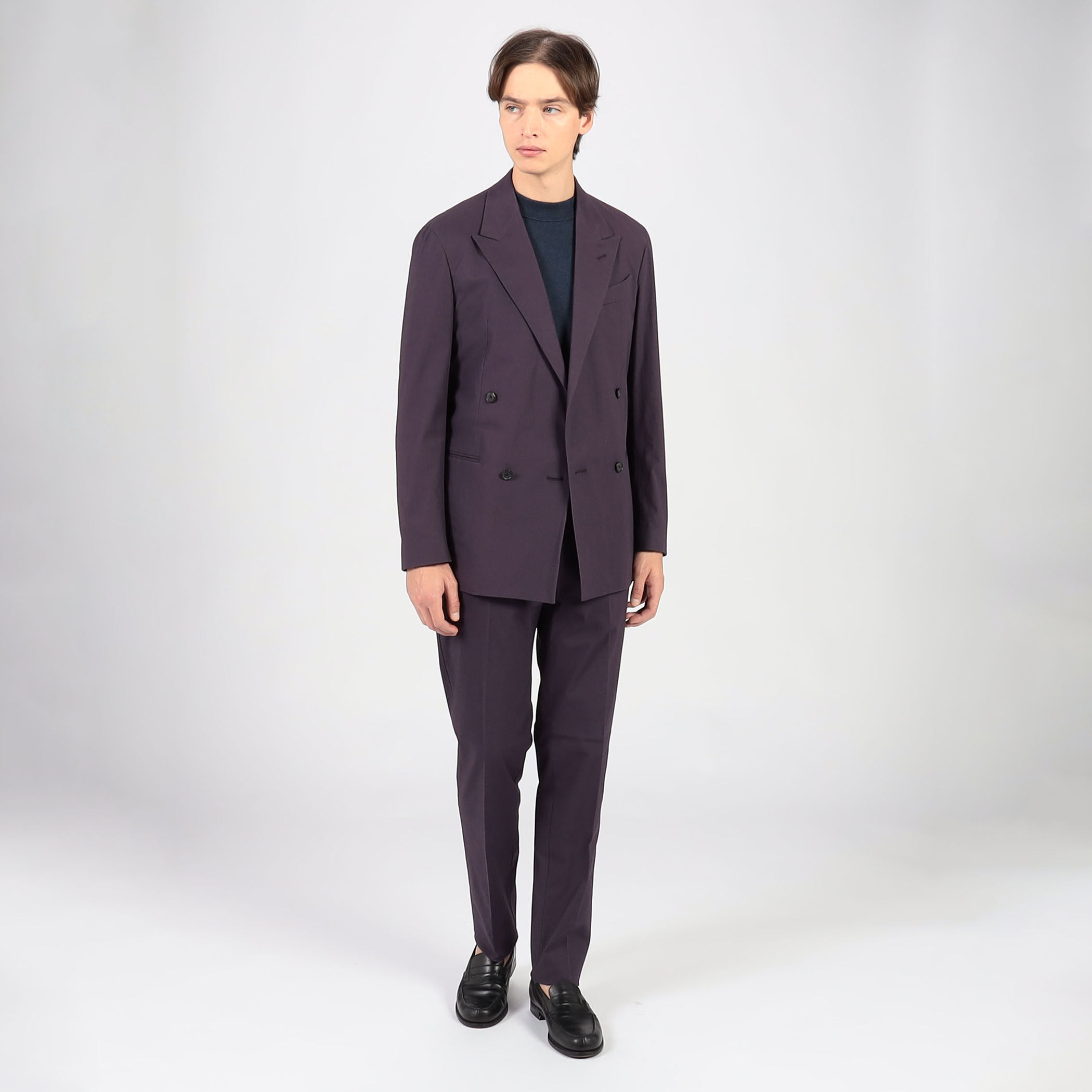 CARUSO BUTTERFLY コットンポリウレタン ダブルブレステッド4Bスーツ