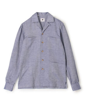 Chato Lufsen MARLON リネンコットン オープンカラー ダブルポケットシャツブルゾン