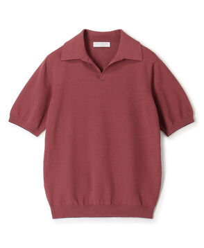 コットンメッシュ スキッパーニット