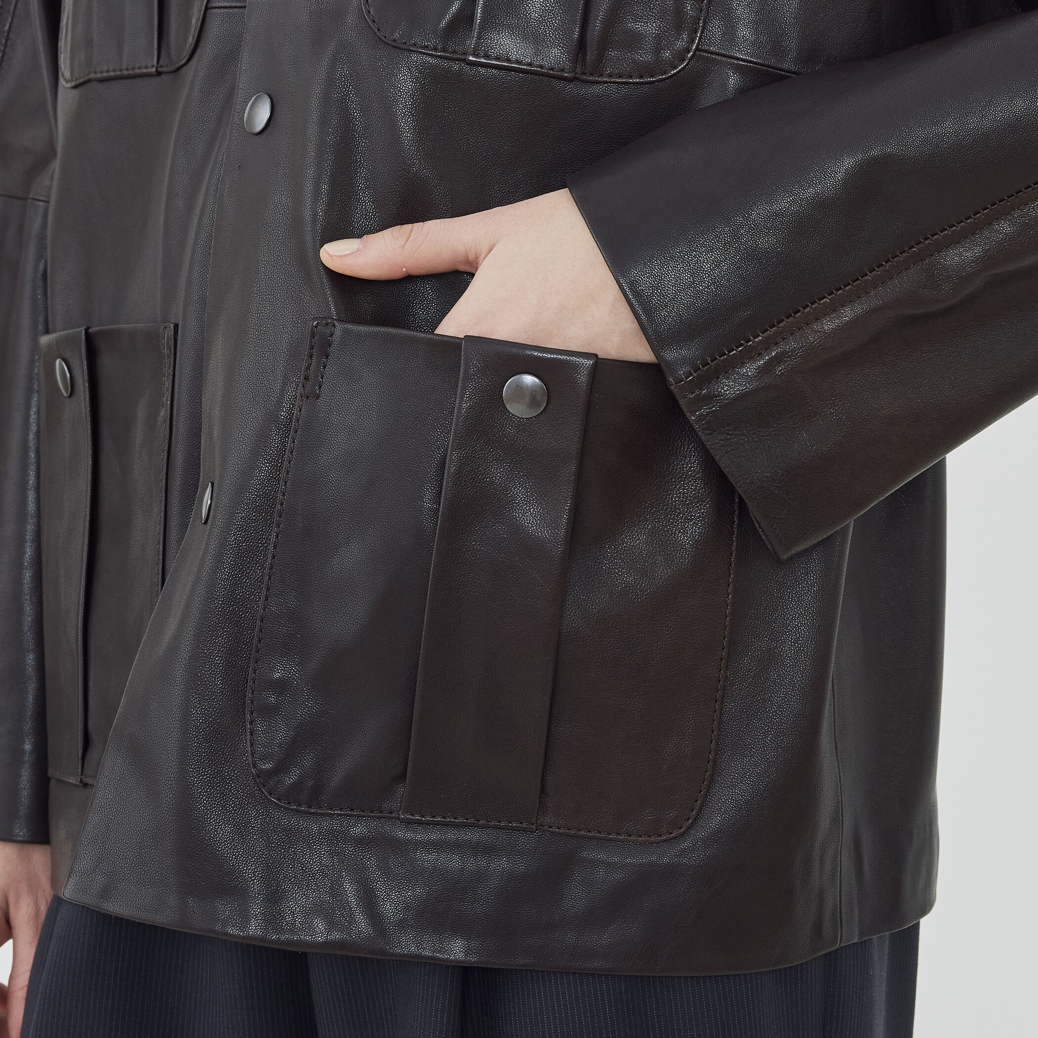 WEB先行予約】ソフトグレインシープレザー ドルマンスリーブジャケット