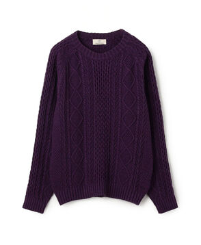 シルク フィッシャーマンニット