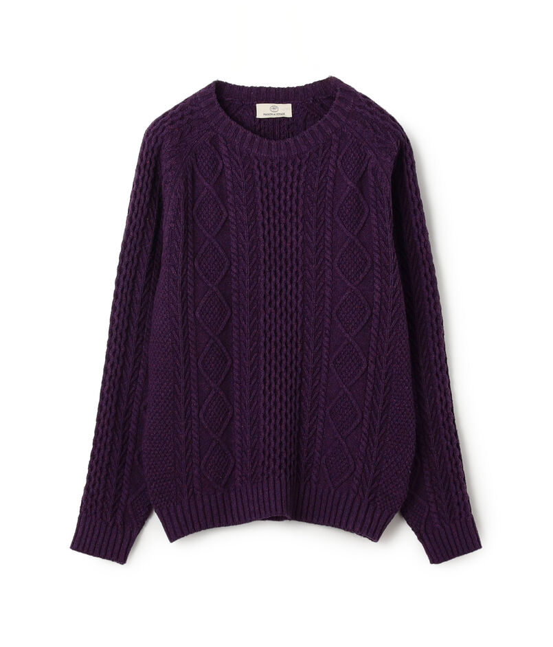 シルク フィッシャーマンニット