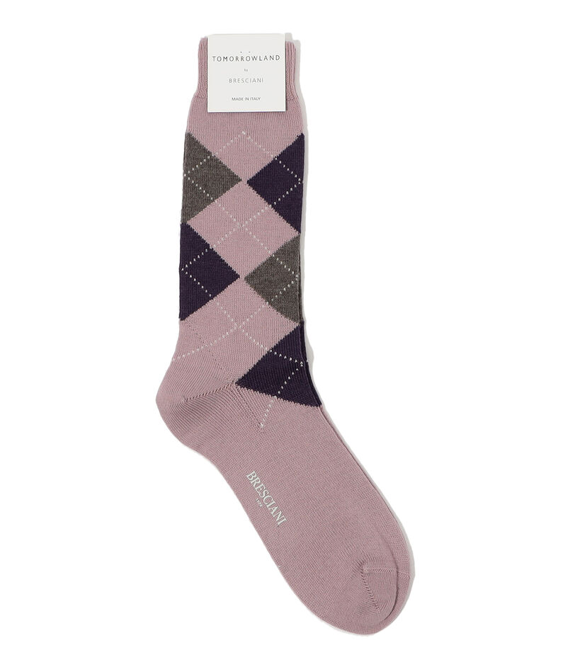 BRESCIANI ウールナイロン アーガイルソックス