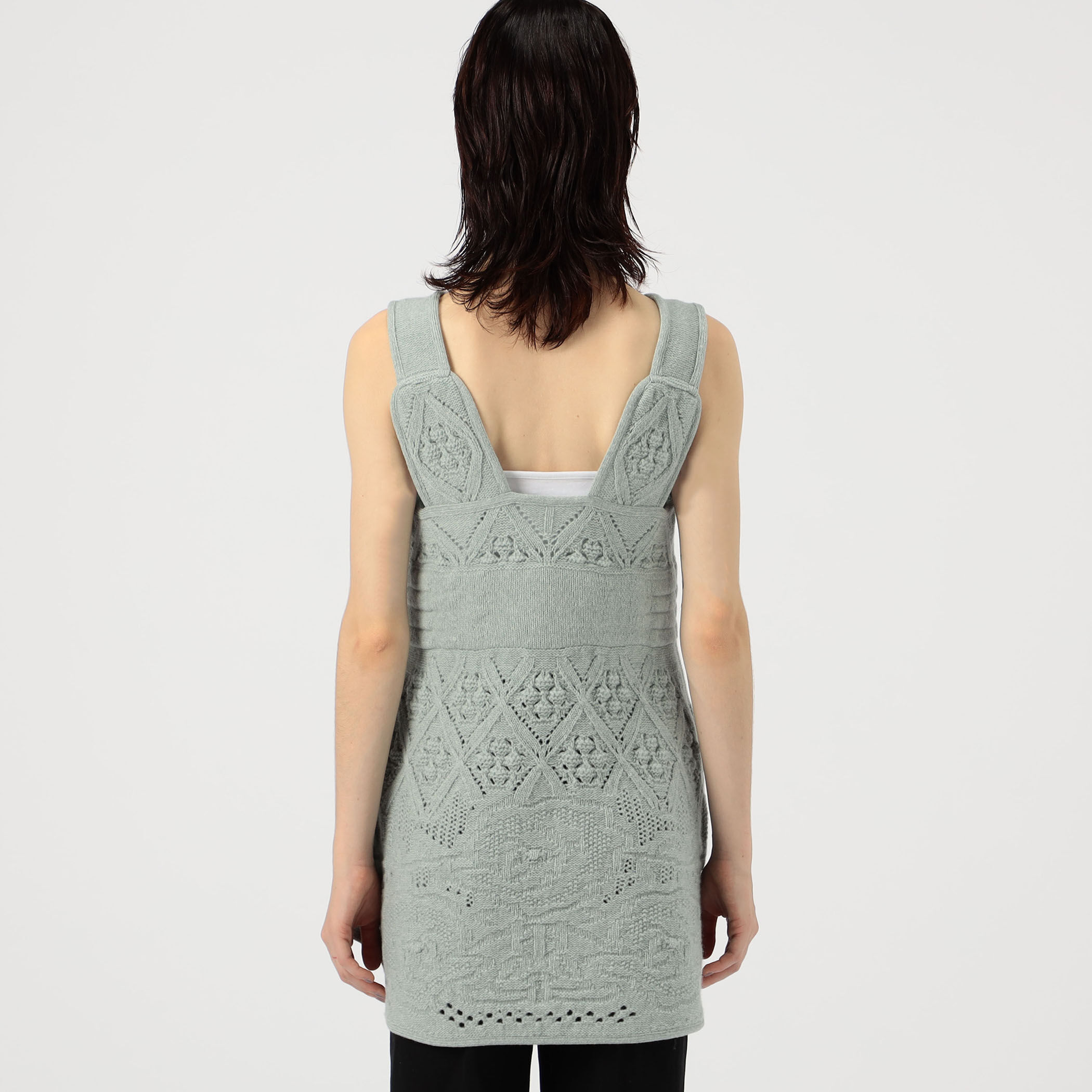 Mame Kurogouchi Multi Pattern Low Gauge Knitted Sleeveless Top