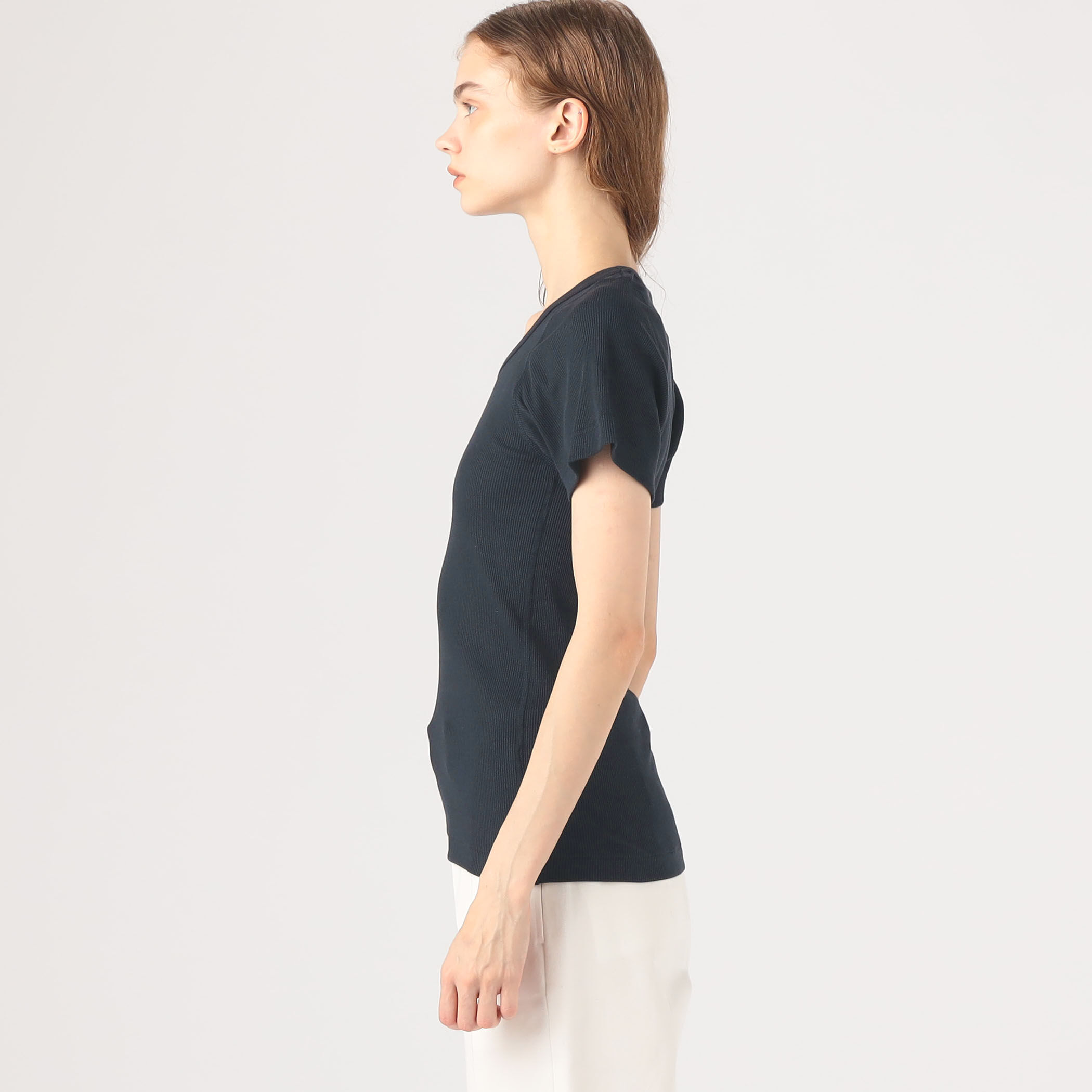 シンセティックレザー オーバーサイズ 1/2 sleeve CPOシャツ