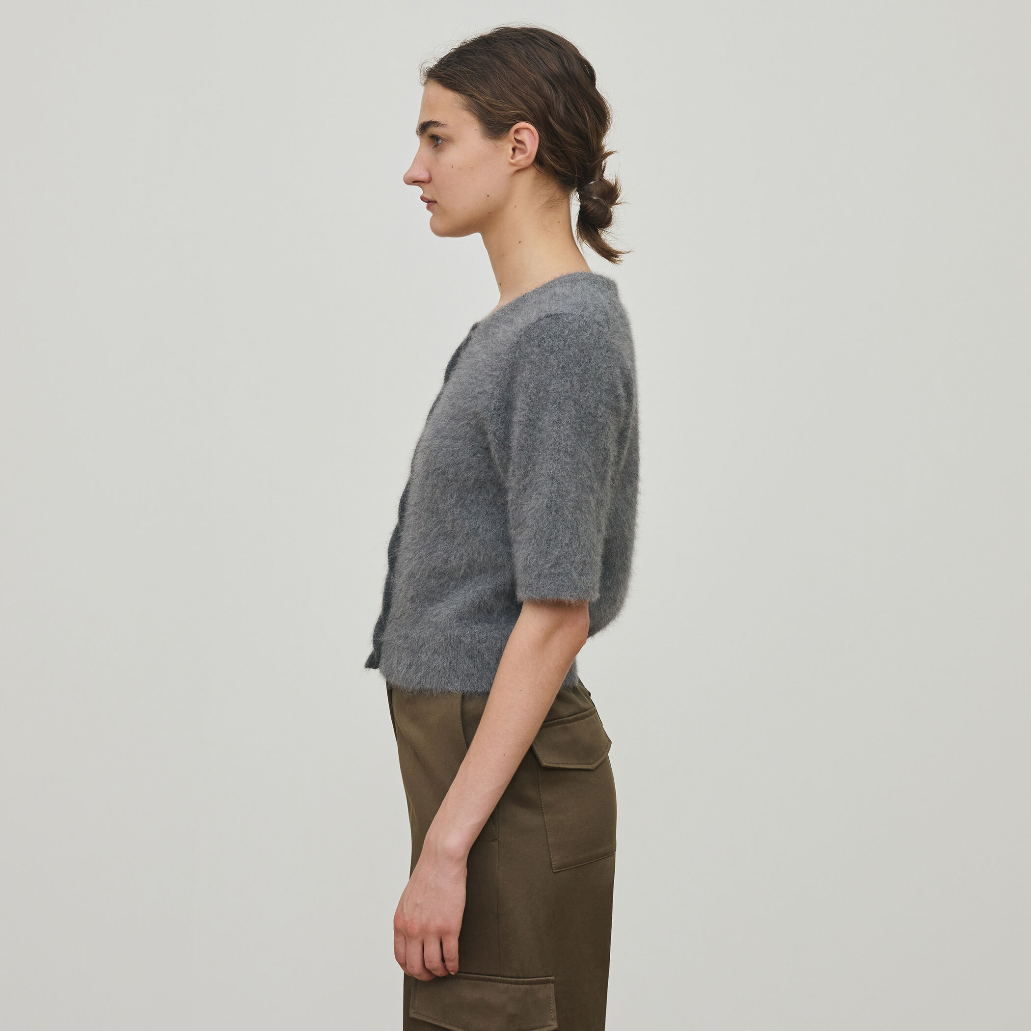 【DES PRES】フォックスカシミヤ ハーフスリーブカーディガン DES PRES カーディガン フォックスカシミヤ ハーフスリーブ